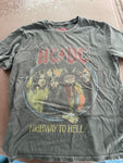Lucky Brand Mens Small AC/DC TShirt Black Highway To Hell Tour Concert 1979 Faded