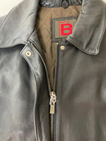 Womens Small B BY BERNARDO Black Genuine Leather Jacket Zip Up