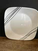 <€€ Single CORELLE Vitrelle Simple Lines SKETCH 9” Square Salad Luncheon Dessert Serving Plate