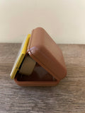 Vintage WESTCLOX Wind Up Travel Alarm Clock with Brown Folding Case