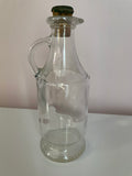 a** Vintage Clear Glass Vinegar Oil Cruet Jar Dispenser Bottle with Cork