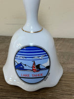 *Vintage 1990s LAKE TAHOE Porcelain Souvenir Bell 4.5” Tall Sailboat Reno