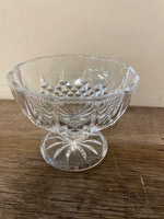 a** Single Vintage Crystal Diamond Cut Glass Soda Fountain Sundae Dessert Dish