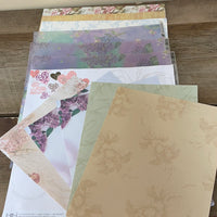 *Lot/12 Romantic Scrapbook Paper Single Sheets 7-12X12 & 5-11x9