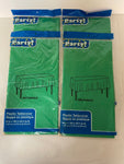 a** New Set of 4 Green Plastic Table Cover Tablecloth Rectangle 54” x 108” Sealed