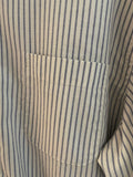 Mens Lands End Cotton/Poly Long Sleeve Button Down Shirt 17-1/2-34 Regular Blue Stripe