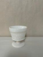 a** Vintage Set/6 Milk Glass Sherbet Dessert Dish White Anchor Hocking Grape Leaf