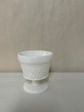 a** Vintage Set/6 Milk Glass Sherbet Dessert Dish White Anchor Hocking Grape Leaf