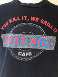 *Vintage Mens ROAD KILL CAFE You Kill It, We Grill It Black Short Sleeve Size Medium