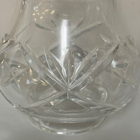 V<€€ Small Crystal Star Cut Clear Heavy Hurricane Lamp Candle Holder Chimney Cover