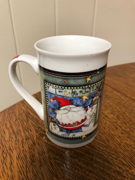 ROYAL NORFOLK Santa & Snowman CHRISTMAS Holiday Ceramic Coffee Cup Mug