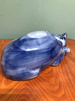 a** Cat Figurine Ombre Blue Porcelain Decor
