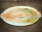 Vintage Nippon Hand Painted Asian Decorative Oblong 9” Dish