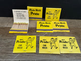 Lot/8 Vintage Mr Pride Car Wash Ride with Pride Atlanta GA MatchBooks Matches