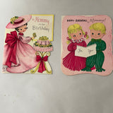 a* Vintage (1950-1960) Lot/5 Used Mommy Mom Birthday Greeting Cards Crafts Scrapbooking
