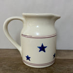 Hartstone Pottery 1 Qt Pitcher Stoneware Americana USA Stars Stripes Ivory Patriotic