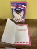 *New Valentine Card PUGS & Kisses  w/ Envelope in Plastic Seal 2022 Voila Dog Pug