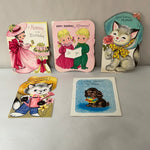 a* Vintage (1950-1960) Lot/5 Used Mommy Mom Birthday Greeting Cards Crafts Scrapbooking