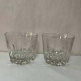 <€€ Pair/Set of 2 Large Etched Glass Vase Bowl Candle Holder Giant Highball Decor