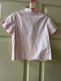 Vintage Girls Sz 6X SHIP’N SHORE Pink Cotton Button Up Top Embroider Short Sleeve