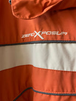 Mens XLarge ZEROXPOSUR Orange/Gray Winter Ski Full Zip Jacket Coat w/ Detachable Hood