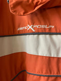 Mens XLarge ZEROXPOSUR Orange/Gray Winter Ski Full Zip Jacket Coat w/ Detachable Hood