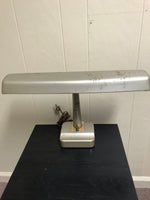 Vintage Industrial MCM Tube LIGHTING Table Desk Lamp Silver Rustic