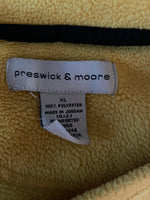 € Mens XLarge Preswick & Moore Bright Golden Yellow V-Neck Fleece Sweatshirt