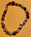 * New Pink & Purple Glass Beads Stretch Beaded Bracelet Gold Spacers for Womens/Teens Yoga