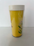 ~€ Vintage Thermo-Serv Insulated Tumbler Cup Yellow Butterflies & Daisies