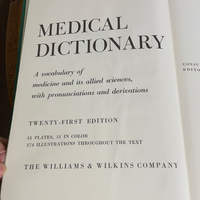 Vintage 1966 STEDMAN’S  Medical Dictionary Hardcover Tabbed 21st Edition