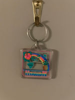 €€ Vintage 1993 HAWAII Keychain Key Chain Clear Acrylic