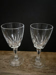 Pair/Set of  2 Cordial Wine Glass Goblets Pressed Glass Stemmed 4.5” H x 2” Diameter