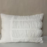 € Rectangular White Gathered Pillow 17.5”  L x 12” W