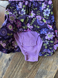 Carter’s Baby Girl 3 Month Spring Fall 2 Piece Long Sleeve Bodysuit Top and Pant Set Purple Floral Print