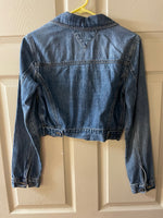 Vintage Womens Small/P TOMMY HILFIGER Cropped Denim Jacket Button Up