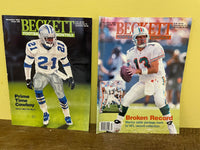 (V) BECKETT FOOTBALL CARD MONTHLY Magazines Lot/8 Vintage 1995 Jan, Mar-Apr, Jun, Sept-Dec