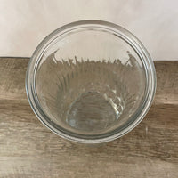 a** Large Ribbed Glass 9.5” Flower VASE On Round Base Clear Decor