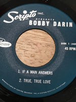 *Vintage MUSIC Bobby Darin Lot of 2 "If A Man Answers", "True True Love" & "Sermon of Samson", "All By Myself" 45 RPM