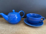 a** New 3pc The English Tea Store Stackable Tea for 1 Set - Tea pot, Cup and Saucer Royal Blue