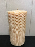 New 6" Pillar CANDLE Beige Waves Volcanica 9447 Unscented Handcrafted