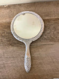 <€€ Vintage Towle Silver Ornate Hand Mirror 5.5” W x 9.5” L