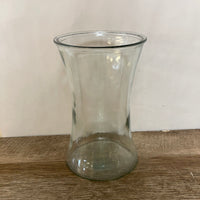 a** Hurricane Flower VASE Candle Holder Medium Clear Glass 8” Decor