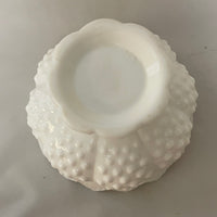 a** Vintage Milk Glass Vase Planter White Pedestal 6 Candle Holder Flower Frog Hobnail