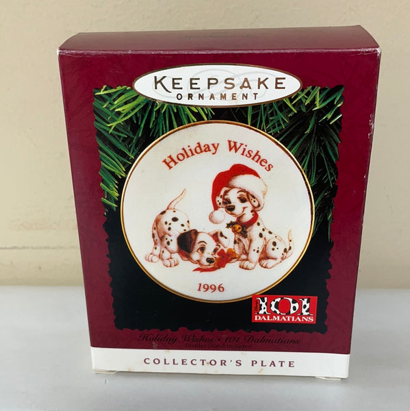 *Vintage Hallmark Keepsake Ornament Christmas BOX ONLY 101 Dalmatians Plate 1996 06544