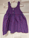 Vintage Toddler Girl 2T Sleeveless Jumper Dress All Season Pink & Purple Checkered