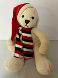 € Plush PIER 1 Imports Corduroy Teddy Bear Stuffed Animal Toy w/ Striped Scarf Georgia Bulldogs