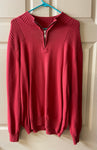 Mens XLarge TOMMY BAHAMA Paradise Collection Red Knit Pullover Sweater Long Sleeve 1/4 Zip
