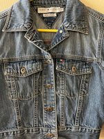 Vintage Womens Small/P TOMMY HILFIGER Cropped Denim Jacket Button Up