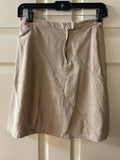 Womens Juniors Sz Large 9/10 27” Waist CHEROKEE Beige Cotton Corduroy Skirt Zipper